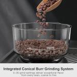 Kismile Dual Boiler Espresso Machine with Grinder, 20 Bar Espresso Maker with Milk Steamer & Hot Water, Dual LED Display, Pressure Gauge, Burr Grinder, coffee Machine for Home&Office, Stainless Steel