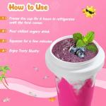 2 Pack Slushie Cup, Slushy Maker Cups, Magic Quick Frozen Squeeze Cups for Ice Cream Juice Milk Yogurt, DIY Smoothie Cooling Cup with Lid and Straw for Kids Friends Family (Blue and Pink)