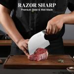 XCHIEF PRO Chef Knife Set, Meat Boning Carving Cleaver Butcher Knife, High Carbon Steel Japan Nakiri Santoku Knife Set with Accessories for Kitchen, BBQ Camping Knives Set with Bag