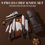 XCHIEF PRO Chef Knife Set, Meat Boning Carving Cleaver Butcher Knife, High Carbon Steel Japan Nakiri Santoku Knife Set with Accessories for Kitchen, BBQ Camping Knives Set with Bag