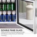 Whynter Beverage Refrigerator with Double-Layer Glass Door, 68-Can 1.6 Cu Ft Freestanding Drink Mini Fridge, BR-062WS, Stainless Steel