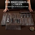 XCHIEF PRO Chef Knife Set, Meat Boning Carving Cleaver Butcher Knife, High Carbon Steel Japan Nakiri Santoku Knife Set with Accessories for Kitchen, BBQ Camping Knives Set with Bag