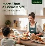 keechee Bread Pilot Adjustable Bread Knife – Upgraded Bread Slicer for Homemade & Sourdough Loaves, Serrated Stainless Blade with Precision Thickness Guide, Gift for Artisan Bakers