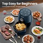 Small Compact Air Fryer, 2.1QT, 4-in-1 Small Mini Airfryer, Bake, Roast, Reheat, 98% Less Oil, Adjustable Temperature Control w/ 60min Timer, Quiet, Nonstick & Dishwasher Safe, BPA-Free, Dark Blue