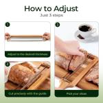 keechee Bread Pilot Adjustable Bread Knife – Upgraded Bread Slicer for Homemade & Sourdough Loaves, Serrated Stainless Blade with Precision Thickness Guide, Gift for Artisan Bakers