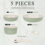 KIKCOIN Pots and Pans Set Nonstick, Ceramic Cookware Set Detachable Handle, Induction Kitchen Cookware Set with Removable Handle, Healthy Non Stick RV Cookware, Dishwasher ＆ Oven Safe, PFOA Free