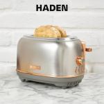 Haden Heritage 2 Slice Wide Slot Stainless Steel Toaster with Adjustable Browning Control & Non-Slip Feet, Steel & Copper