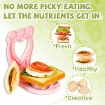 LEPCY Uncrustables Sandwich Maker Sealer Cutter, Crustless Sandwich Cutter, PB&J Uncrustable Maker - Color Pink, Heart Shape