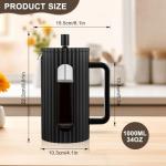 wedrink French Press Coffee Maker 34OZ, Heat Resistant Borosilicate Glass Carafe/Tea Maker Coffee Press Frother Brewer (1000ml)