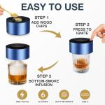 Electric Whiskey Smoker Kit with Built-in Lighter, Rechargeable Cocktail Smoker for Drinks & Food, Includes 6 Wood Chips & USB Charging – Unique Flame Gift for Men, Dad, or Husband