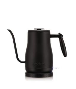 Bodum 34oz Bistro Gooseneck Electric Water Kettle, Pour Over Coffee & Tea, Stainless Steel, Matte Black