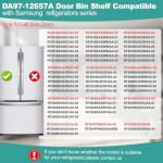 DA97-12657A Refrigerator Door Shelf Replacement Compatible with Samsung RF260BEAESG, RF261BEAESP, RF262BEAESR, NO. PS4176661,DA63-06867, AP5621270 (Left)