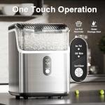 Nugget Countertop Ice Maker with Soft Chewable Pellet Ice, Automatic Cleaning, 34Lbs/24H, Pebble Ice Machine with Ice Scoop, Sonice Ice, One Click Operation for Office/Home/Bar(Stainless Steel Silver)