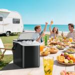 OLIXIS Ice Maker Machine with Handle,26lbs in 24Hrs,9 Ice Cubes in 6 Mins,Auto-Cleaning Portable Ice Maker with Basket and Scoop, Countertop Ice Maker for Home/Kitchen/Camping/RV, Sleek Black