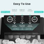 OLIXIS Ice Maker Machine with Handle,26lbs in 24Hrs,9 Ice Cubes in 6 Mins,Auto-Cleaning Portable Ice Maker with Basket and Scoop, Countertop Ice Maker for Home/Kitchen/Camping/RV, Sleek Black