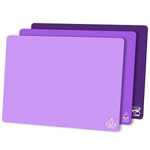 ZVP Flexible Plastic Cutting Board Set of 3 Gradient Color, Colorful Chopping Boards, BPA Free Mats, Non Slip, Dishwasher Safe, 15x12 Inch, Purple Multi-Color