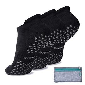 Hylaea No Slip Socks for Yoga Pilates Barre Hospital, Grip Slipper Socks for Pilates, Home, Kickboxing | No Slide, Multi Pack Large X-Large