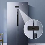 CLYMENE French Door Fridge Lock - Childproof, Adjustable, Easy Install - Cabinet Safety Latch Lock for Kids & Toddlers (Black)