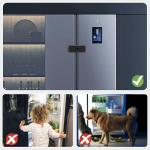 CLYMENE French Door Fridge Lock - Childproof, Adjustable, Easy Install - Cabinet Safety Latch Lock for Kids & Toddlers (Black)