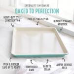 GreenLife Bakeware 18” x 13” Half Cookie Sheet Baking Pan, Non-Toxic PFAS-Free Healthy Ceramic Nonstick, Oven Safe to 450°F, Easy Release, Even Heating, Easy Clean, Turquoise