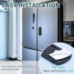 CLYMENE French Door Fridge Lock - Childproof, Adjustable, Easy Install - Cabinet Safety Latch Lock for Kids & Toddlers (Black)