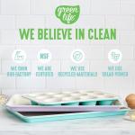 GreenLife Bakeware 18” x 13” Half Cookie Sheet Baking Pan, Non-Toxic PFAS-Free Healthy Ceramic Nonstick, Oven Safe to 450°F, Easy Release, Even Heating, Easy Clean, Turquoise
