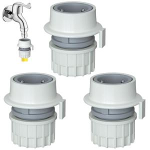RecDec 3 Pack Sink Faucet Quick Connector Faucet to 5/8" Garden Hose Adapter Portable Dishwasher Snap Coupling Adapter for Portable Washer Water Hose Twin Tub Washing Machine Countertop Dishwashers