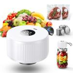 3-in-1 Electric Mason Jar Vacuum Sealer Kit for Mason Jars, Food Savers & Containers | Food Preservation System for Kitchen | Ideal for Canning Jams, Pickles, Dry Foods, Grains & Leftovers (White)