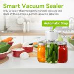 3-in-1 Electric Mason Jar Vacuum Sealer Kit for Mason Jars, Food Savers & Containers | Food Preservation System for Kitchen | Ideal for Canning Jams, Pickles, Dry Foods, Grains & Leftovers (White)