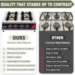 BESTFIRE 4 Burner Propane Gas Stove 40,000 BTU Stainless Steel Cooktop with Enamel Pan Support, Electronic Ignition, Regulator & Hose Included, Portable Gas Stove for Camping, Outdoor Cooking, BBQ