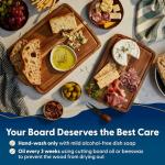 Set of 2 Sonder Los Angeles Acacia Wood Cutting Boards with Juice Groove, Gift Box Included - Small & Medium Sizes: 14x10x1in & 12x8x1in. Ideal for Meat, Vegetables, and Organic Produce Sustainable