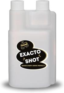Exacto Shot Portable, Plastic Twin Neck Measurement Bottle, Outdoors Flask Beverage Dispenser (Gold, 16oz)
