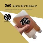 Exacto Shot Portable, Plastic Twin Neck Measurement Bottle, Outdoors Flask Beverage Dispenser (Gold, 16oz)