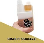 Exacto Shot Portable, Plastic Twin Neck Measurement Bottle, Outdoors Flask Beverage Dispenser (Gold, 16oz)