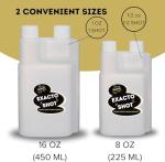 Exacto Shot Portable, Plastic Twin Neck Measurement Bottle, Outdoors Flask Beverage Dispenser (Gold, 16oz)