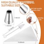 3Pcs Large Churro Piping Tips and Bags Set,9FT Pastry Tips with 30PACK 18Inch Large Piping Bags Disposable for churros maker,French Star Piping Tips for Eclairs,Butter Cookies,Cupcake Decorating tips
