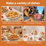 3Pcs Large Churro Piping Tips and Bags Set,9FT Pastry Tips with 30PACK 18Inch Large Piping Bags Disposable for churros maker,French Star Piping Tips for Eclairs,Butter Cookies,Cupcake Decorating tips