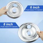 Chrome Range Drip Pans compatible with GE, Hotpoint and Kenmore Electric Stove - Replacement for WB31T10010, WB31T10011 (4 Pack, 2pcs 6" and 2pcs 8")