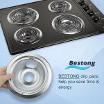 Chrome Range Drip Pans compatible with GE, Hotpoint and Kenmore Electric Stove - Replacement for WB31T10010, WB31T10011 (4 Pack, 2pcs 6" and 2pcs 8")