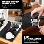 Roliwils Silicone Coffee Mat 23"x15" Anti-Slip Heat-Resistant, 2-in-1 Design with Raised Edge | Compatible with Ninja Luxe Cafe Accessories & Home Espresso Machines | Coffee Bar Mat