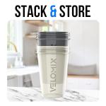 VELOMIX -2 Pack- 20 oz Protein Shaker Bottles for Protein Mixes - 2x Wire Whisk | Leak Proof Shaker Cups for Protein Shakes and Pre Workout | Protein Shaker Bottle Pack (Gray/White)