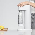 Mysoda Carbonating Bottles 2Pck 1L - Compatible with MySoda and any brands - Quick-Lock Reusable Bottles - Lid and Base Made of Wood Composite - BPA Free - White