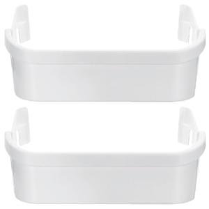 PartsBroz 240351601 Freezer Door Shelf Bin (2-Pack) for Frigidaire Freezer Door Shelf Replacement, Kenmore, Westinghouse Refrigerator Freezer White Bottom Lower Side Shelves AP2115974 PS430027