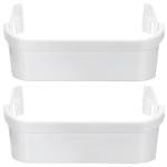 PartsBroz 240351601 Freezer Door Shelf Bin (2-Pack) for Frigidaire Freezer Door Shelf Replacement, Kenmore, Westinghouse Refrigerator Freezer White Bottom Lower Side Shelves AP2115974 PS430027