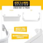 PartsBroz 240351601 Freezer Door Shelf Bin (2-Pack) for Frigidaire Freezer Door Shelf Replacement, Kenmore, Westinghouse Refrigerator Freezer White Bottom Lower Side Shelves AP2115974 PS430027