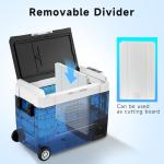 SHAREWIN Car Fridge, Car Refrigerator with Wheels, Electric cooler, Portable Freezer, 4℉~68℉, 12/24V DC, 100~240V AC APP Control, Portable Refrigerator, Travel, Truck, Camping, Boat (58QT)