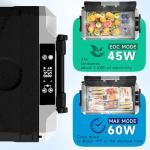 SHAREWIN Car Fridge, Car Refrigerator with Wheels, Electric cooler, Portable Freezer, 4℉~68℉, 12/24V DC, 100~240V AC APP Control, Portable Refrigerator, Travel, Truck, Camping, Boat (58QT)