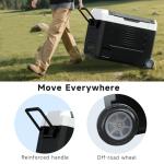 SHAREWIN Car Fridge, Car Refrigerator with Wheels, Electric cooler, Portable Freezer, 4℉~68℉, 12/24V DC, 100~240V AC APP Control, Portable Refrigerator, Travel, Truck, Camping, Boat (58QT)