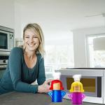 Abnaok Microwave Cleaner, 2 PCS Angry Mama Microwave Cleaner Microwave Oven Steam Cleaner Easily Clean in Minutes Cleans Add Vinegar and Water for Home or Office with English Manual (Blue+Purple)