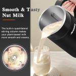 𝟲 𝗶𝗻 𝟭 Nut Milk Maker Machine, 20 oz(600ml) Homemade Almond, Soy, Oat, Plant-Based and Non-Dairy Beverages, Almond Miilk Makerr, Delay Start/Boil Water/Keep Warm, Soy Milk Machine, Nut Milk Bag